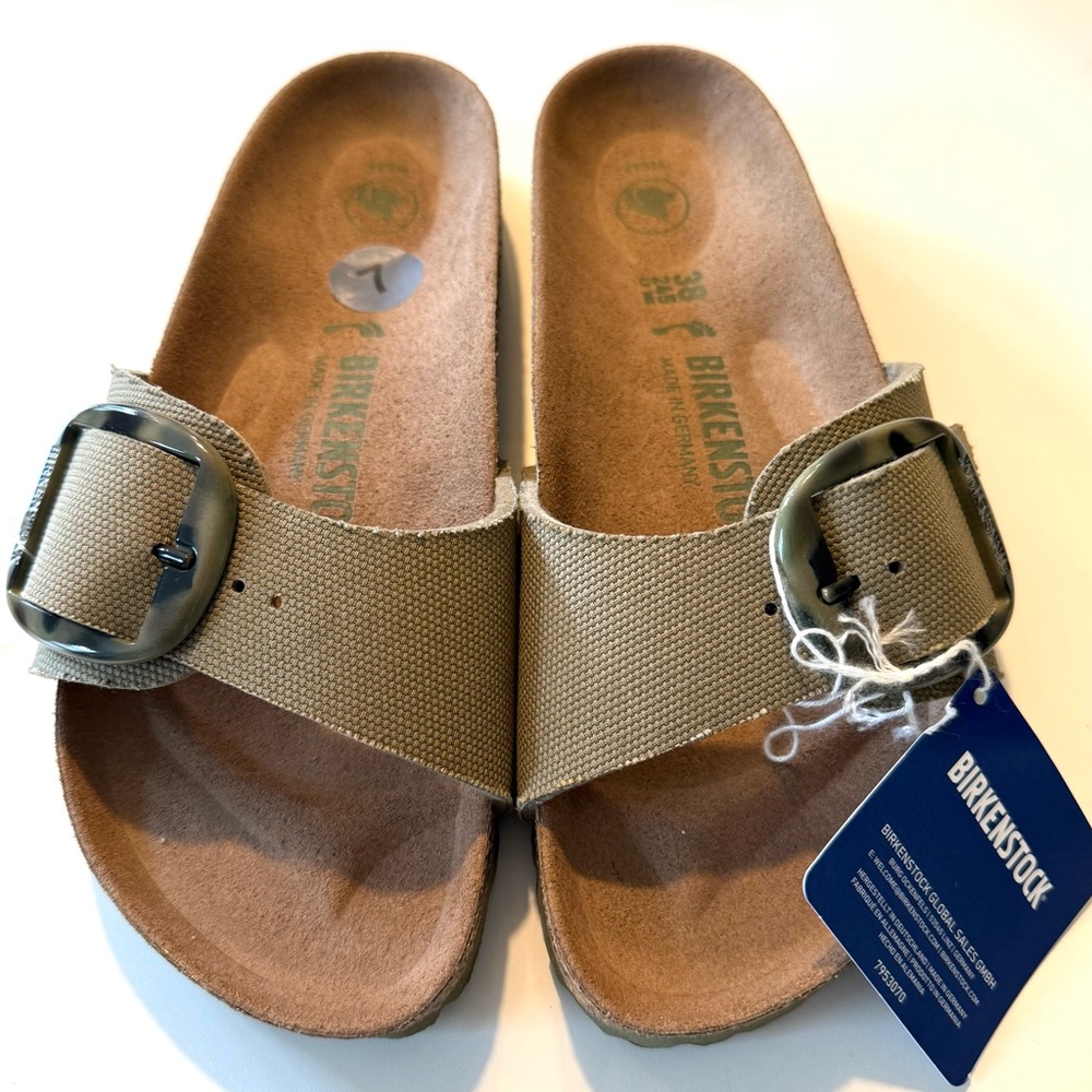 Birkenstock Khaki Slide Sandals